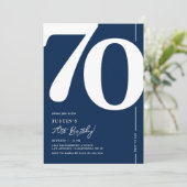 Invitation d'anniversaire des soixante-dix ans ble (Debout devant)
