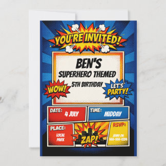 INVITATION D'ANNIVERSAIRE DES SUPER GARÇONS