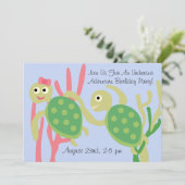 Invitation d'anniversaire des tortues marines (Debout devant)