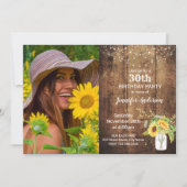 Invitation d'anniversaire des tournesols (Devant)