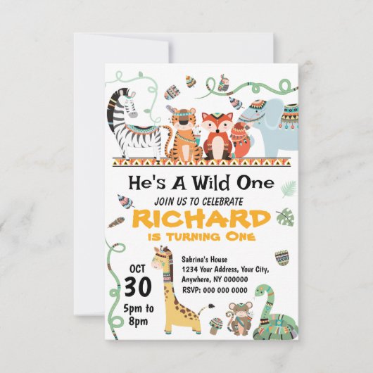 Invitation d'anniversaire des tribus (Devant)