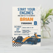 Invitation d'anniversaire des voitures rapides (Debout devant)
