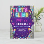 Invitation d'anniversaire d'escalade de fille pers (Debout devant)
