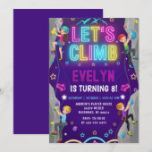 Invitation d'anniversaire d'escalade de fille pers (Devant / Derrière)