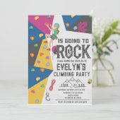 Invitation d'anniversaire d'escalade de fille pers (Debout devant)