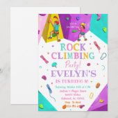 Invitation d'anniversaire d'escalade de fille pers (Devant / Derrière)