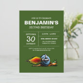 Invitation d'anniversaire d'escargot de fusée (Debout devant)