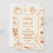 Invitation d'anniversaire dessinée à la main Falli (Devant)