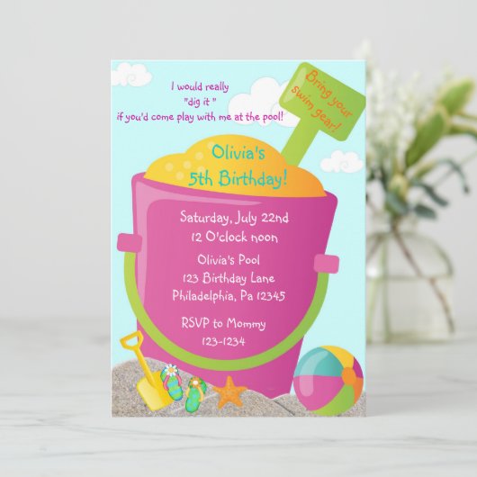 Invitation d'anniversaire d'été (Debout devant)