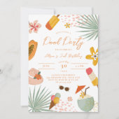 Invitation d'anniversaire d'été à une fête au bord (Devant)