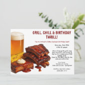 Invitation d'anniversaire d'été BBQ avec Bière Jar (Debout devant)