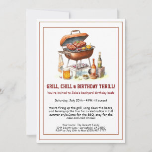 Invitation d'anniversaire d'été BBQ avec Bière Jar