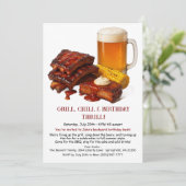 Invitation d'anniversaire d'été BBQ avec Bière Jar (Debout devant)
