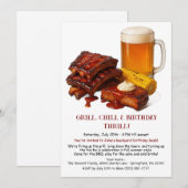 Invitation d'anniversaire d'été BBQ avec Bière Jar (Devant / Derrière)