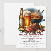 Invitation d'anniversaire d'été BBQ avec Bière Jar (Devant / Derrière)