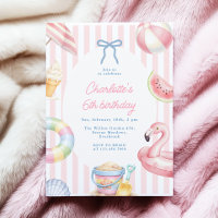 Invitation d'anniversaire d'été Coquette