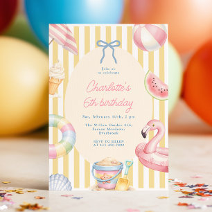 Invitation d'anniversaire d'été Coquette