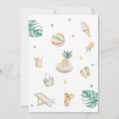 Invitation d'anniversaire d'été Fête de plage Pisc (Dos)