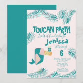 Invitation d'anniversaire d'été oiseau tropical To (Devant / Derrière)