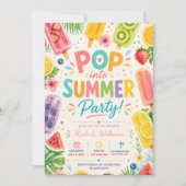 Invitation d'anniversaire d'été Popsicle Piscine F (Devant)