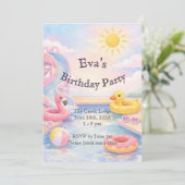Invitation d'anniversaire d'été pour filles (Debout devant)