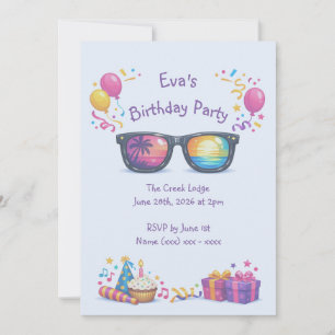 Invitation d'anniversaire d'été pour filles