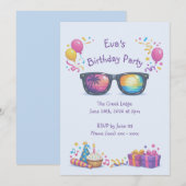 Invitation d'anniversaire d'été pour filles (Devant / Derrière)