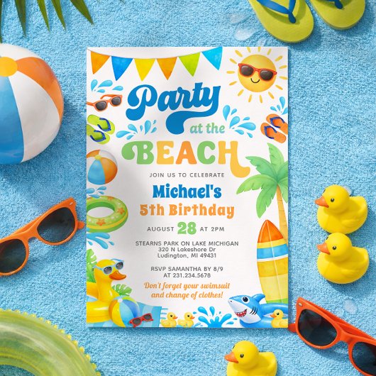 Invitation d'anniversaire d'été pour garçons - Fêt