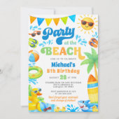 Invitation d'anniversaire d'été pour garçons - Fêt (Devant)
