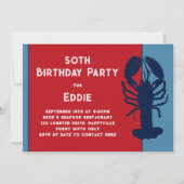 Invitation d'anniversaire d'été pour homard (Devant)