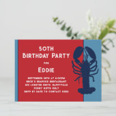 Invitation d'anniversaire d'été pour homard (Debout devant)