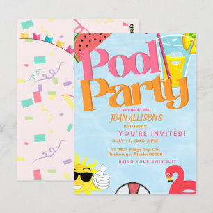Invitation d'anniversaire d'été pour une fête au b