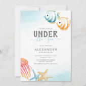Invitation d'anniversaire d'été sous la mer (Devant)