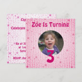 Invitation d'anniversaire d'étoile (Devant / Derrière)