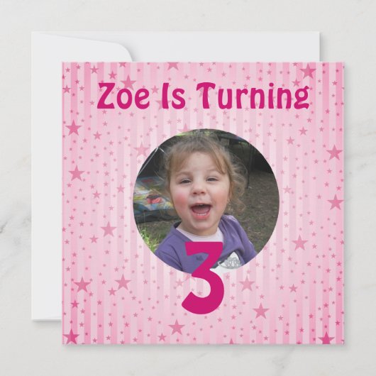 Invitation d'anniversaire d'étoile (Devant)