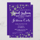 Invitation d'anniversaire d'étoile de parties (Devant / Derrière)