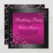 Invitation d'anniversaire d'étoile de roses indien (Devant / Derrière)