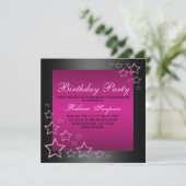 Invitation d'anniversaire d'étoile de roses indien (Debout devant)