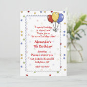 Invitation d'anniversaire d'étoiles de ballons (Debout devant)