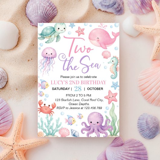 Invitation d'anniversaire deux ans sur le thème de