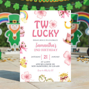Invitation d'anniversaire deux chanceux St Patrick