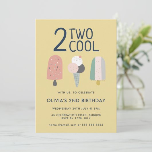 Invitation d'anniversaire deux cool (Debout devant)
