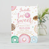 Invitation d'anniversaire Deux Donuts Sucrés (Debout devant)