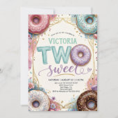 Invitation d'anniversaire Deux Douceurs Donut pour (Devant)