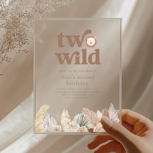 Invitation d'anniversaire Deux Feuilles Rétro Neut