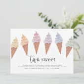 Invitation d'anniversaire Deux Glaces Sucrées (Debout devant)