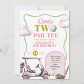 Invitation d'anniversaire deux Par-Tee de Pink Gol (Devant)