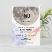 Invitation d'anniversaire Deux Pour La Lune (Debout devant)