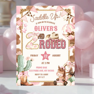Invitation d'anniversaire deuxième rodéo de la cow