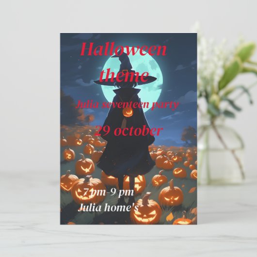 Invitation d'anniversaire d'Halloween (Debout devant)